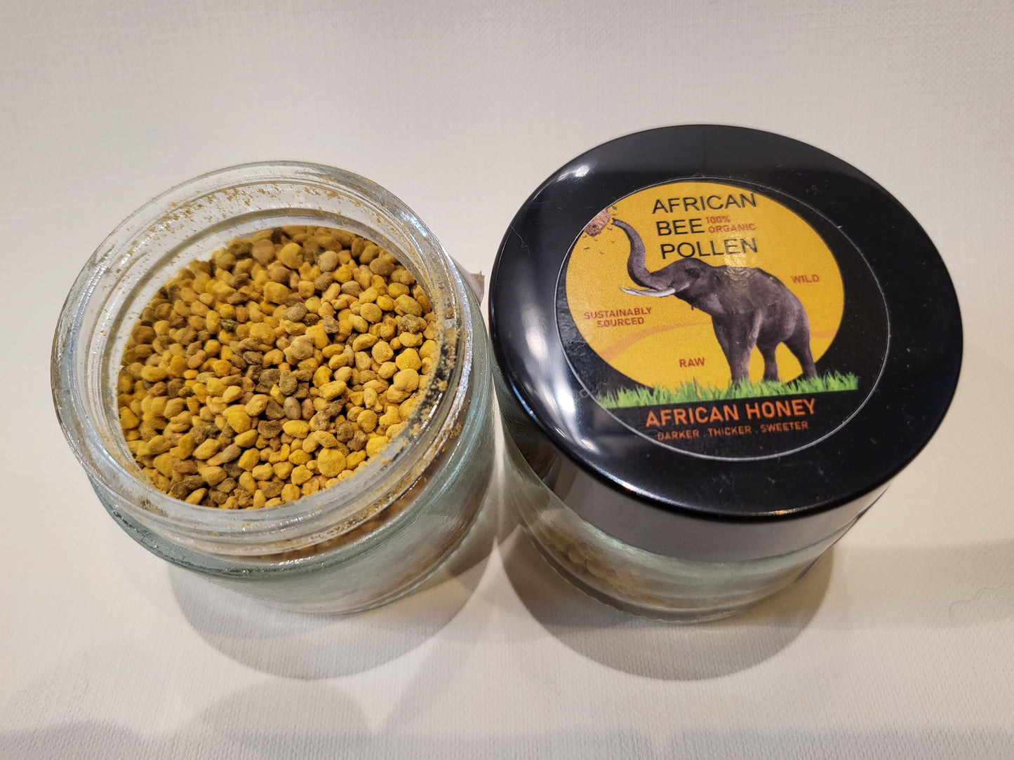Organic African Bee Pollen 2oz. Glass Jar